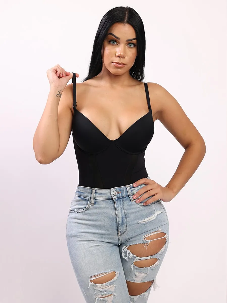 Wholesale One-Piece Bodysuit Back Large U-shaped Design with 3/4 Cup