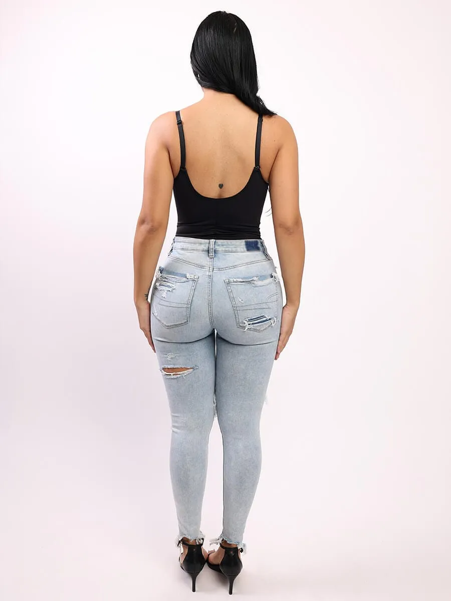 Wholesale One-Piece Bodysuit Back Large U-shaped Design with 3/4 Cup