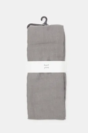 Women Grey Plain Scarf