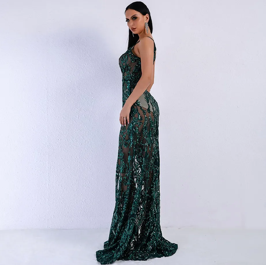 Women's Summer V-Neck Off-Shoulder Transparent Dress