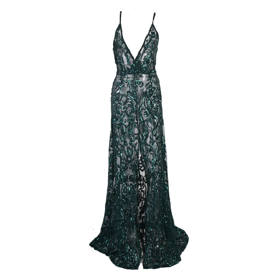 Women's Summer V-Neck Off-Shoulder Transparent Dress