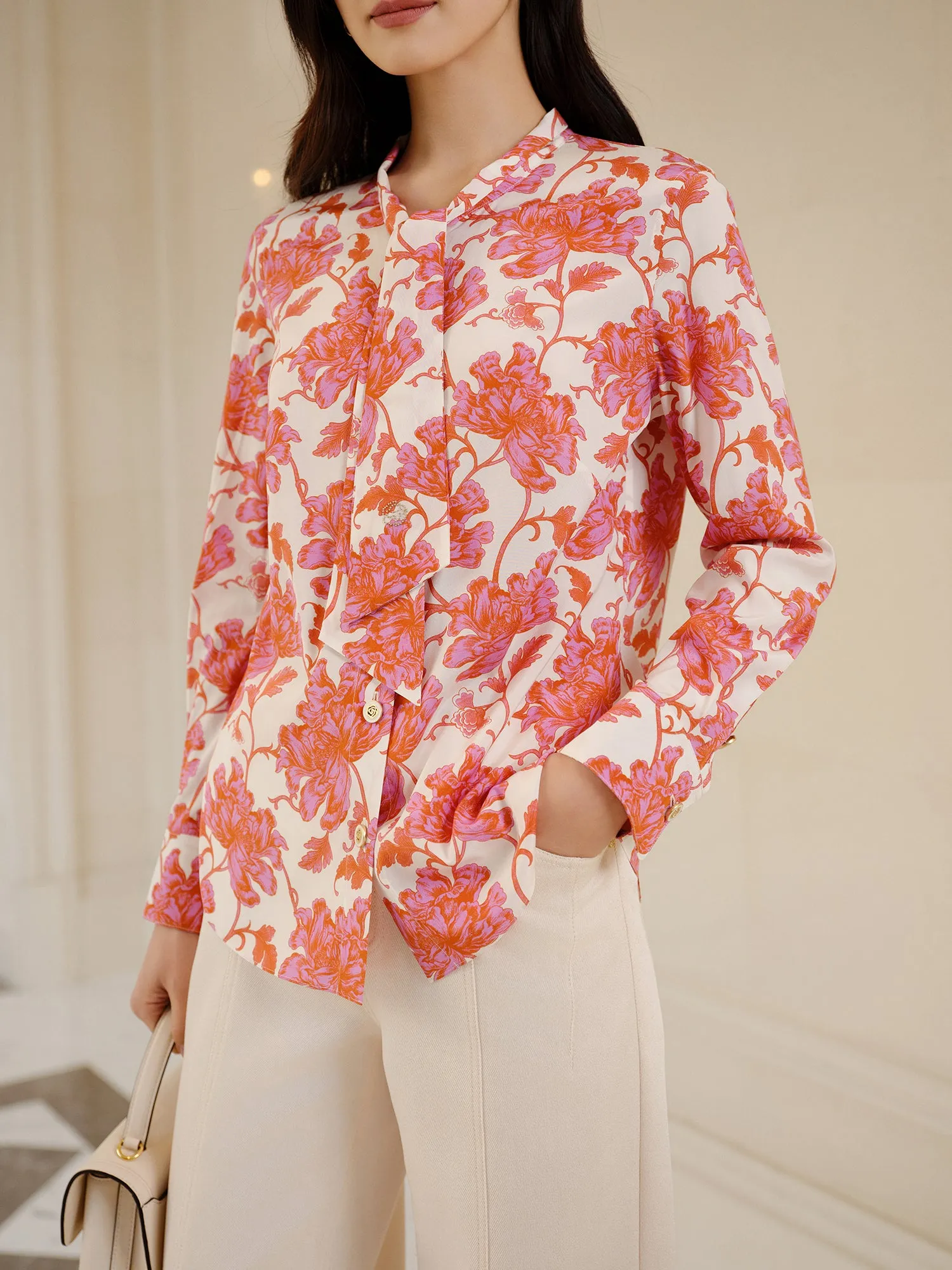 YAYING Printed Silk Shirt