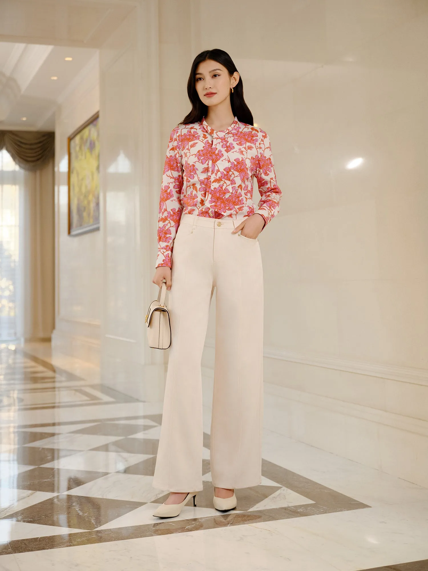 YAYING Printed Silk Shirt